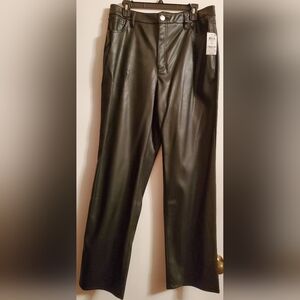 Women's INC Black Faux Leather Pants